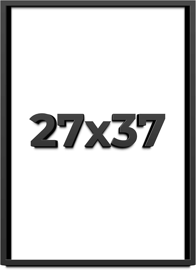 27x37 Shadow Box Frame Black | 1 Inch Deep Solid Wood Shadowbox Display Frame | by CustomPictureFrames