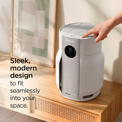 shark breatheclear smart air purifier, hp162, dove, front angle view