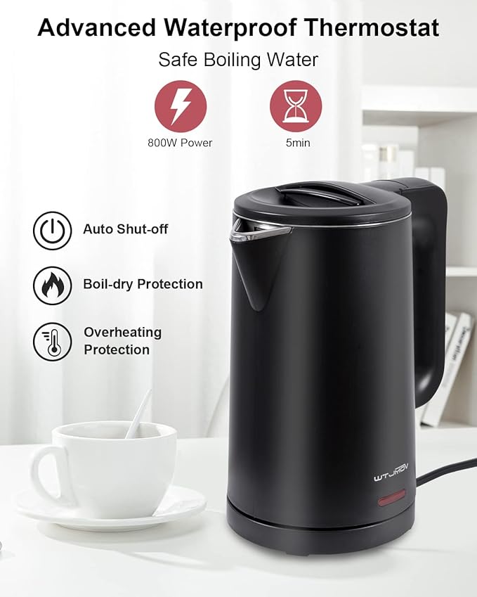0.8L Electric Kettle Stainless Steel, 800 Watts Small Electric Kettle 27 Ounce - Image 4