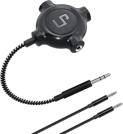 LP Headphone Splitter, Nylon-Braided 3.5mm Audio Stereo Splitter, Male to 3 by LP