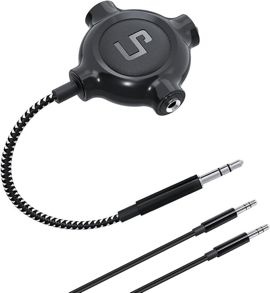 LP Headphone Splitter, Nylon-Braided 3.5mm Audio Stereo Splitter, Male to 3 by LP