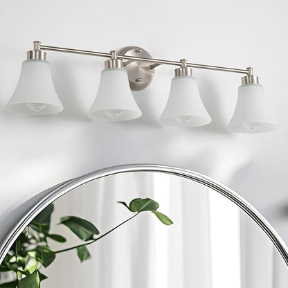 LOUSACE 4 Light Bathroom Vanity Light Brushed Nickel Bathroom Lighting Fixtures - Image 2