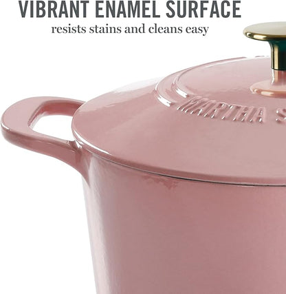 MARTHA STEWART Gatwick 7-Quart Enamel Cast Iron Dutch Oven Pot - Image 3