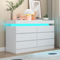 6 Drawer Dresser with Power Outlet, Dresser with LED Light, Modern Chest of by Gyfimoie