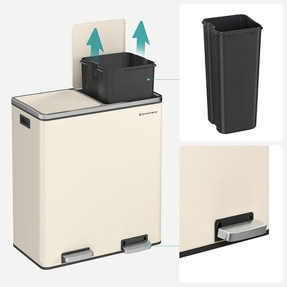 SONGMICS Trash Can, 2 x 8 Gallon Garbage Can - Image 6
