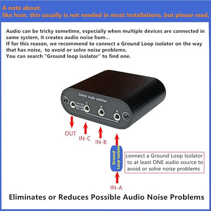 New D3 3-in-1-Out 3.5mm Stereo Audio Switch Source Input Signal switcher - Image 7