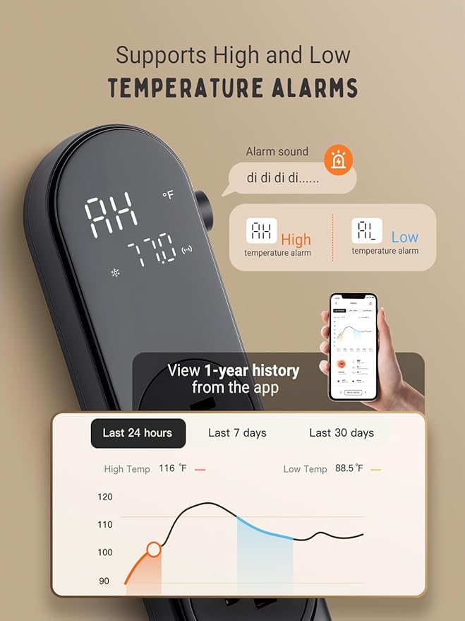 INKBIRD Bluetooth Digital Temperature Controller 1200W Heating Cooling 2-Stage - Image 6