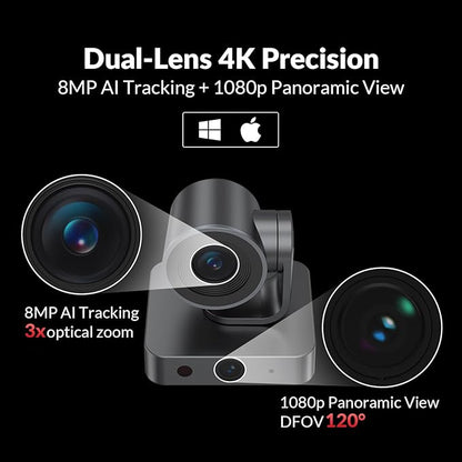 AV Access 4K Conference Room Camera, Dual Lens Cam, 3X Optical/5X Digital Zoom - Image 2