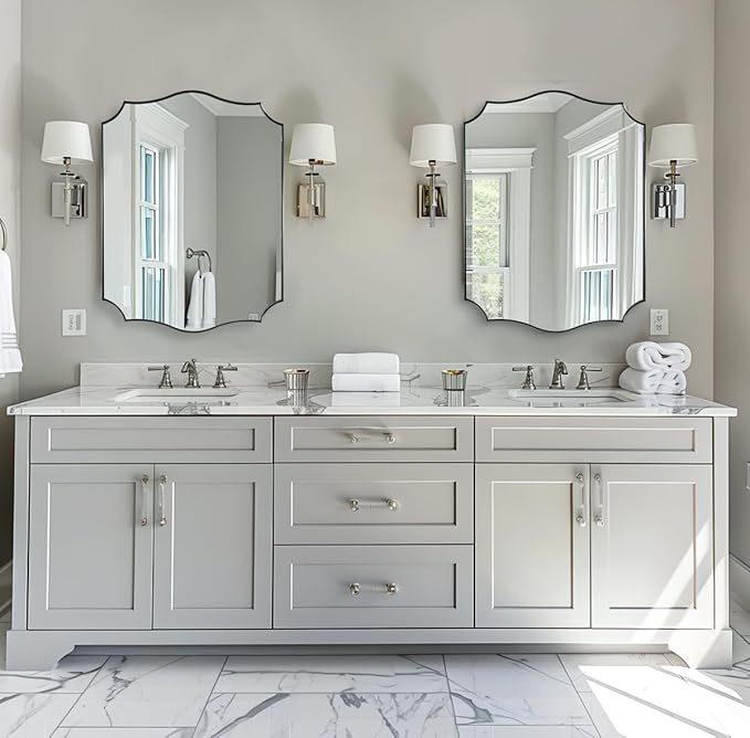 ANDY STAR Brushed Nickel Mirror, 24x32 Inch Unique Mirror - Image 8