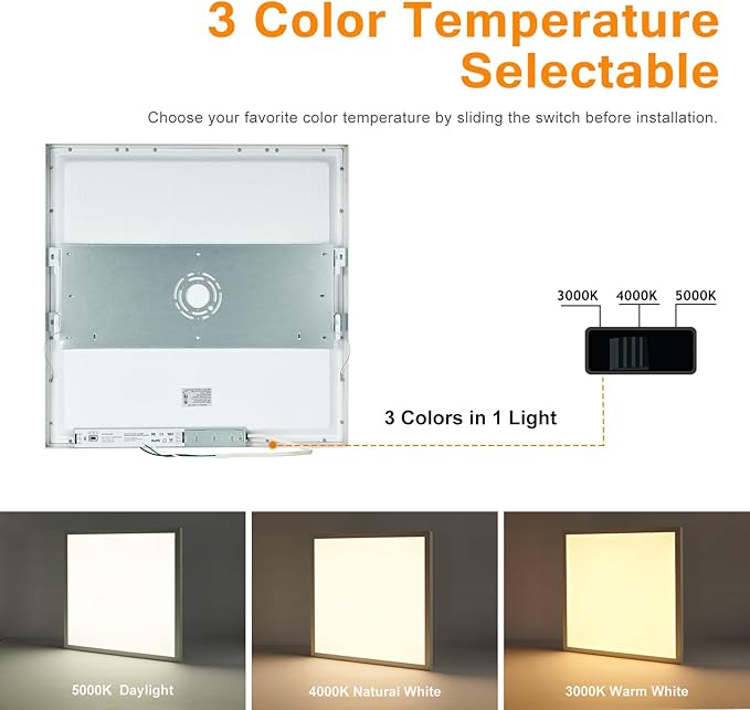 Mcacggo 12-Pack 2x2 FT LED Flat Panel Light Surface Mount, Triac Dimmable & - Image 3