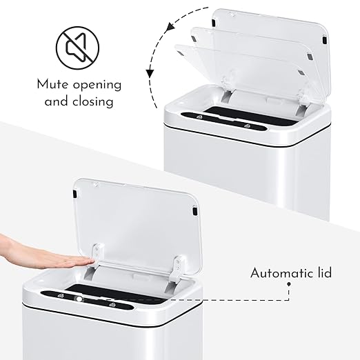 ELPHECO Stainless Steel Office Trash Can Motion Sensor Garbage Can Touchless - Image 7
