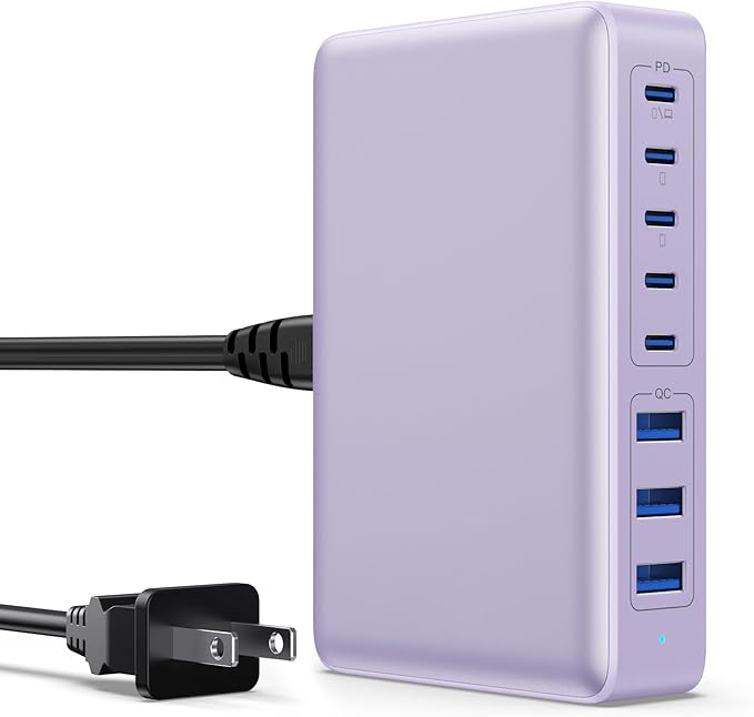 USB C Charger 300W USB C Charger Block 8-Ports GaN IV Fast Charging Station by APHUWJ