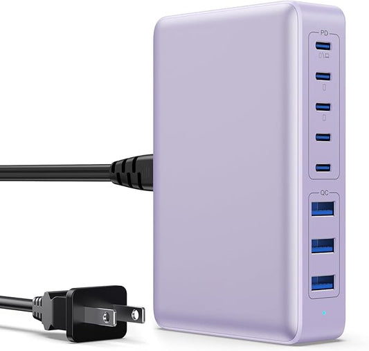 USB C Charger 300W USB C Charger Block 8-Ports GaN IV Fast Charging Station by APHUWJ
