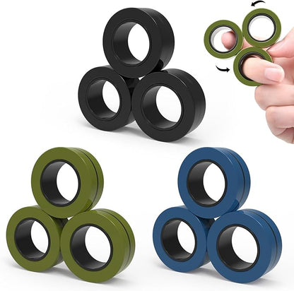 Cevioce 9 PCS Magnetic Ring Fidget Toys Set, ADHD Anxiety Magnetic Finger by Cevioce