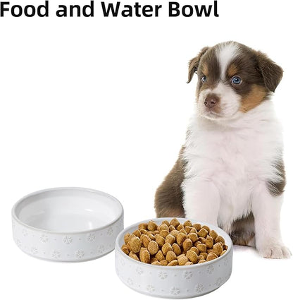 6.1inch Ceramic Set of 2 Dog and Cat Bowls, Food and Water Bowls - Image 4