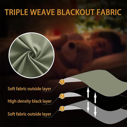 KOUFALL Vintage Curtains Blackout 90 Inch Long - Image 6