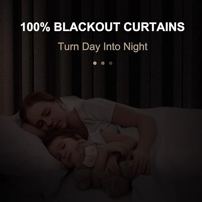 100% Blackout Shield Linen Blackout Sliding Door Curtains - Image 2