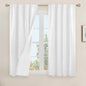 LAMIT Natural 100% Blackout Linen Curtains, 45 Inches Linen Textured Thermal by LAMIT