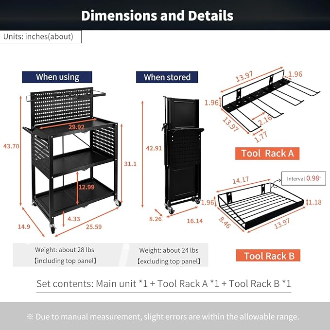 Lumizone Foldable Tool Cart - Image 9