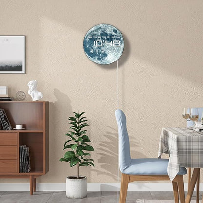 Timethink 12'' Full Moon Digital Wall Clock - Image 7