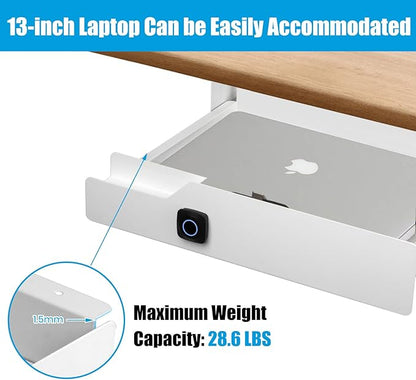 Lumil Under Desk Drawer with Lock, 16 inch Under Desk Storage Drawer, Under - Image 3