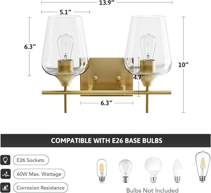VONLUCE Bathroom Vanity Light, 2-Light Bathroom Light Fixture Over Mirror - Image 5