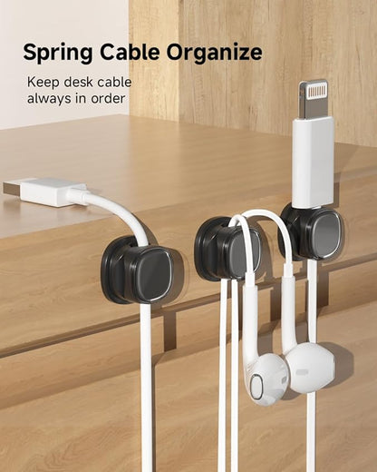 9 Pack Cord Organizer, Spring Cable Management, Adhesive Cute Cable Holder Clips - Image 2
