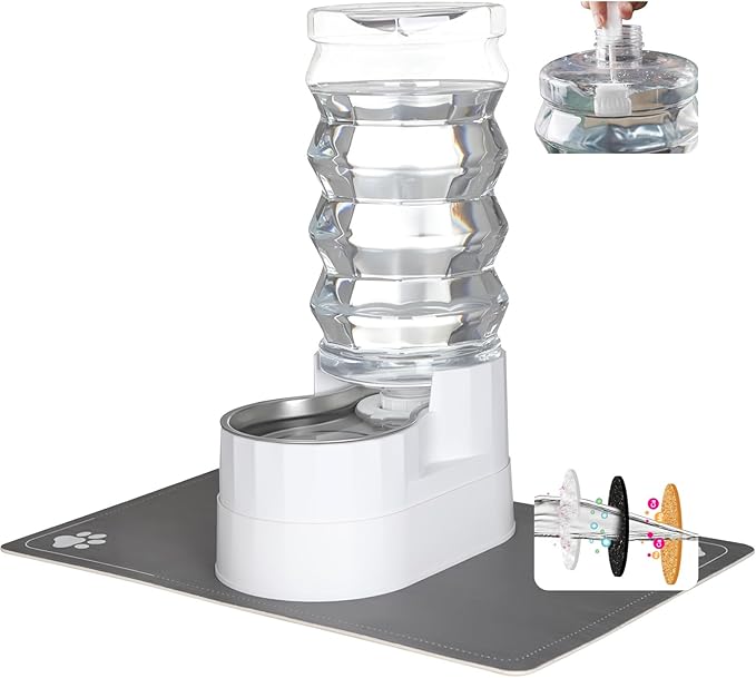 RIZZARI Large Water Dispenser for Dogs: 9L Automatic Stainless Steel Gravity - Image 7