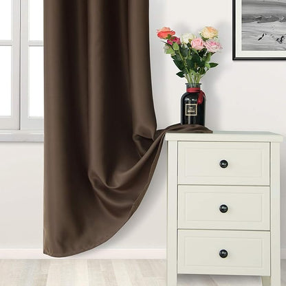 DWCN Brown Blackout Curtains for Living Room, Room Darkening Thermal Insulated - Image 2
