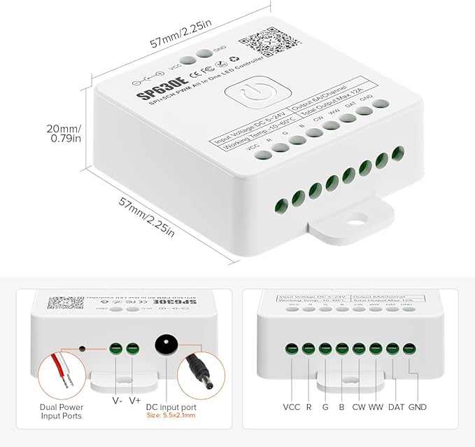 BTF-LIGHTING SP630E Bluetooth Controllers 4 Zones 2.4GHz RF RB3 Remote Kit - Image 5