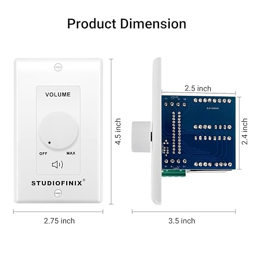 STUDIOFINIX 100W in Wall Volume Control Knob Matching Impedance - Image 6