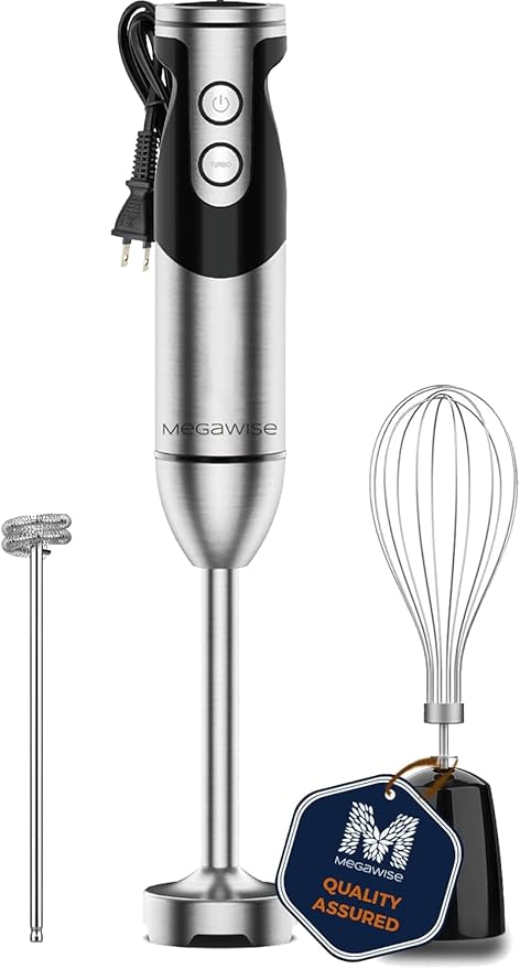 MegaWise Pro Titanium Reinforced 3-in-1 Immersion Hand Blender, Powerful Copper by MEGAWISE