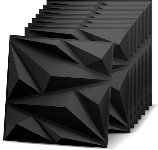 33 Pack 3D Textured Wall Panels 12x12'' – Durable PVC Wall Coverings, Easy by laapee