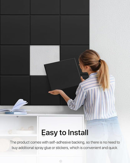 18 Pack Soundproof Wall Panels Self-Adhesive, Square Sound Proof Foam Panels - Image 6