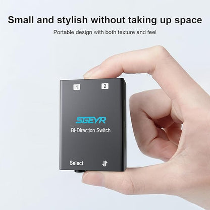 Audio Switch 3.5mm Bi-Direction Switch, Stereo Audio Switcher 2 in 1/1 in 2 Out - Image 2
