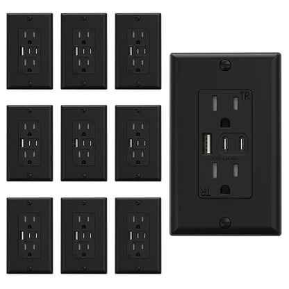 ELEGRP USB Outlets, 15 Amp Wall Outlet by ELEGRP%7CELEGROUP