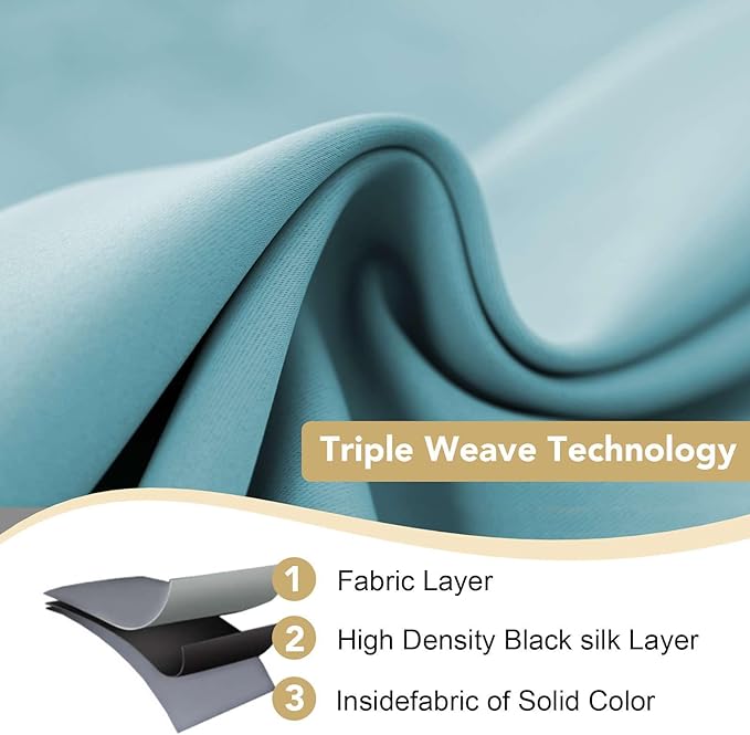 H.VERSAILTEX Blackout Aqua Curtains - Image 3