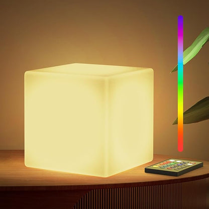 LOFTEK 7-inch LED Cube Night Lights: Rechargeable RGB 16 Colors Changing Light by LOFTEK