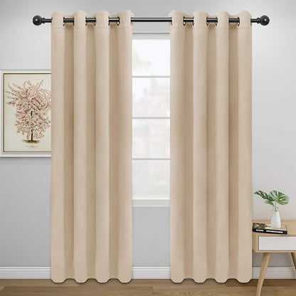 Easy-Going Blackout Curtains for Bedroom, Solid Thermal Insulated Grommet and by Easy-Going