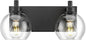 METWET Bathroom Light Fixtures, 2 Light Matte Black Vanity Light, Modern Wall by Metwet