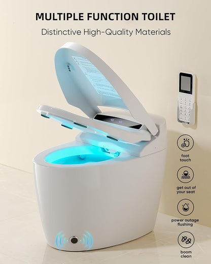 Smart Toilet with Warm Water Sprayer and Dryer, One Piece Bidet Toilet with - Image 3