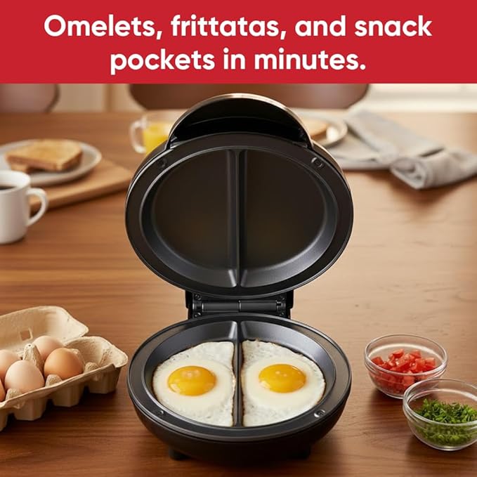 Saker Dual Zone Electric Omelette Maker 2026|Non-Stick Double Omelet Pan - Image 4