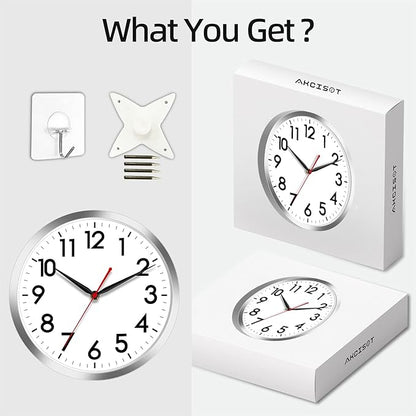 AKCISOT Wall Clock 12 Inch Silent Wall Clocks Battery Operated Non Ticking - Image 7
