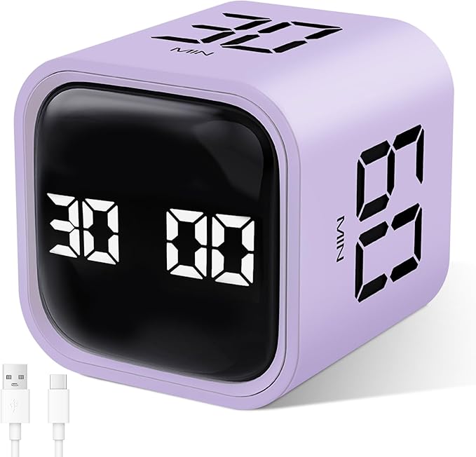 GuDoQi Multi-Function Cube Timer, 5/10/30/60 Min & Custom Count Down, Included by GuDoQi