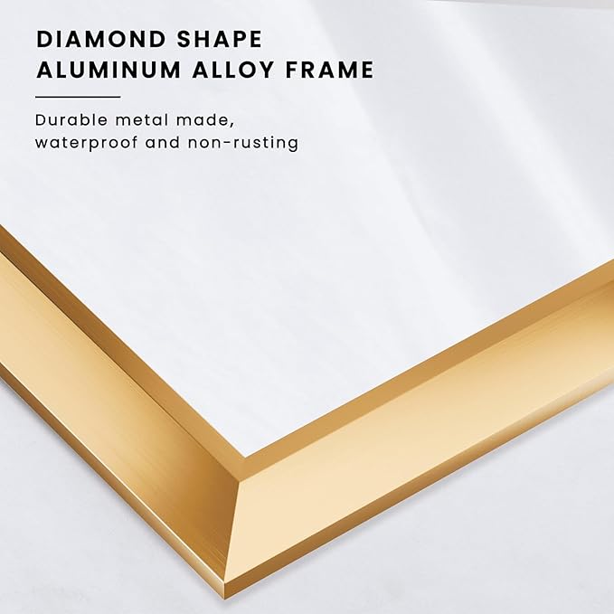 Amorho Bathroom Mirror, 24x32 Inch Gold Thick Metal Framed Wall Mirrors - Image 6