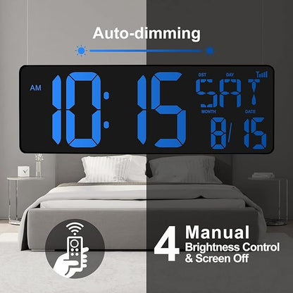 XREXS Large Digital Wall Clock WiFi Sync, 16.5 in Large Display Wall Clock - Image 6