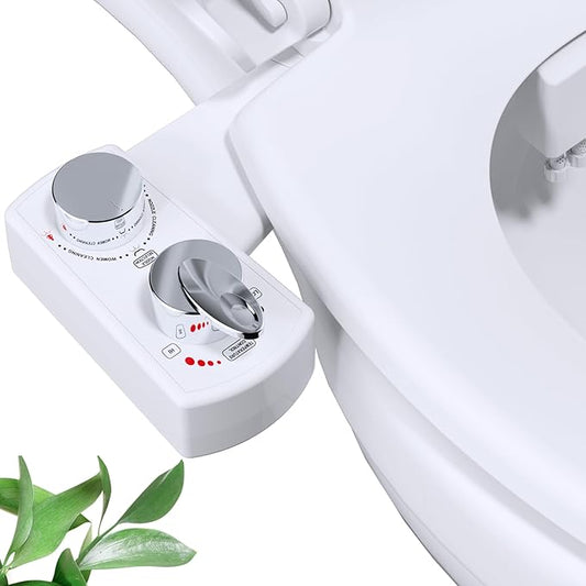 Hibbent Bidet Attachment for Toilet, Hot and Cold Water Spray Non-Electric Dual by Hibbent