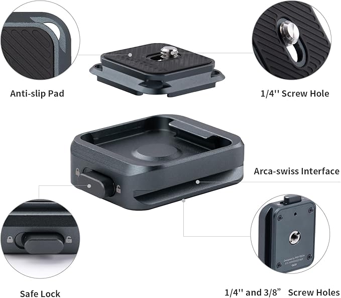 PGYTECH Quick Release Plate +Adapter w/Arcac-Swiss Interface Camera Quick - Image 3