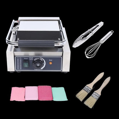 Commercial Sandwich Panini Press Grill, 1800W Single Flat Plates Electric - Image 7