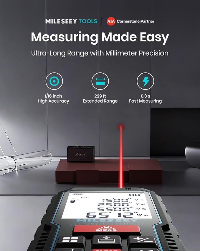 Laser Measure Device, MiLESEEY 229ft Digital Laser Tape Measure - Image 2